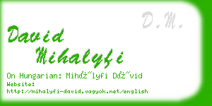 david mihalyfi business card